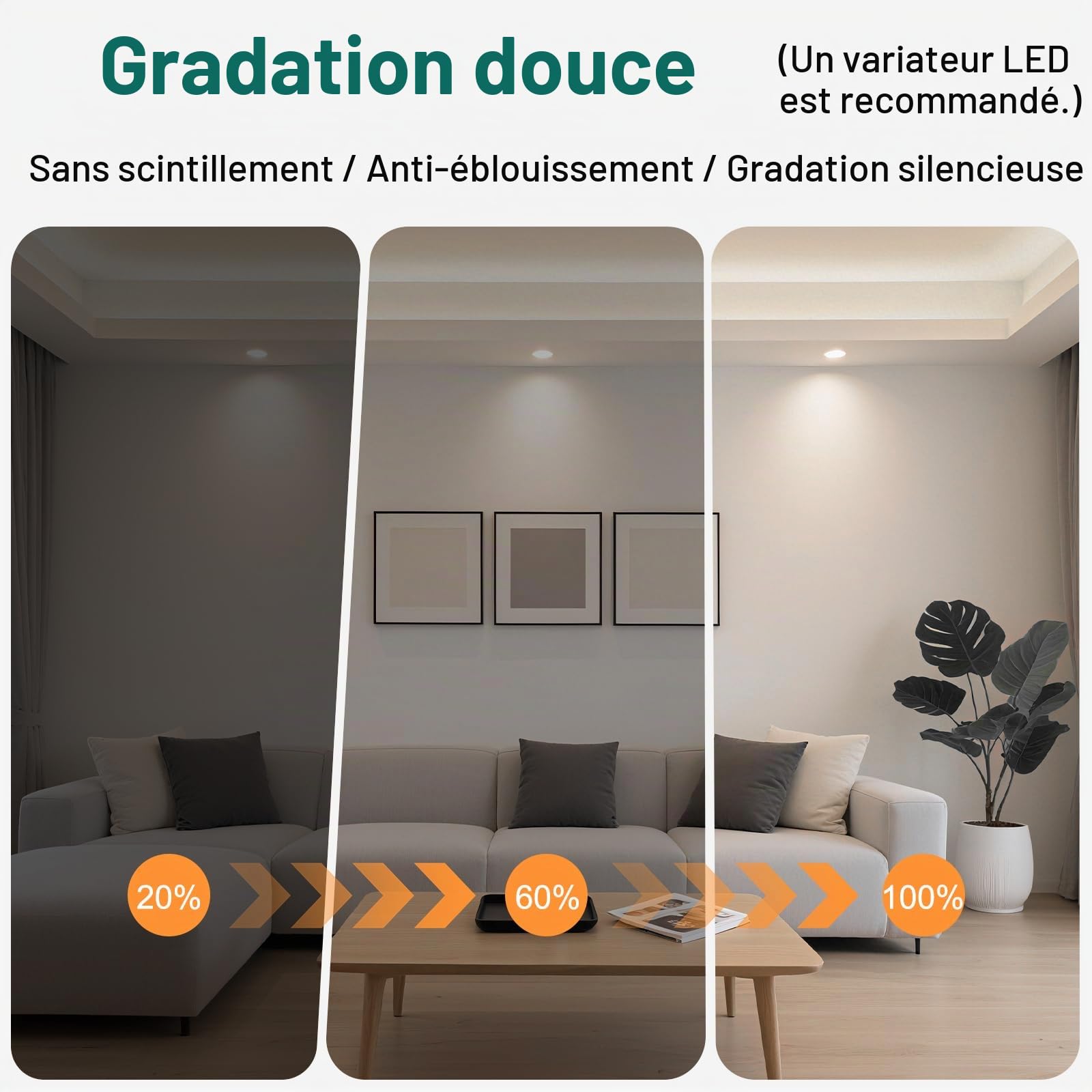 DiCUNO Ampoule LED GU5.3 MR16 Dimmable, 5W=50W, 4000K, 500lm, Lot de 10
