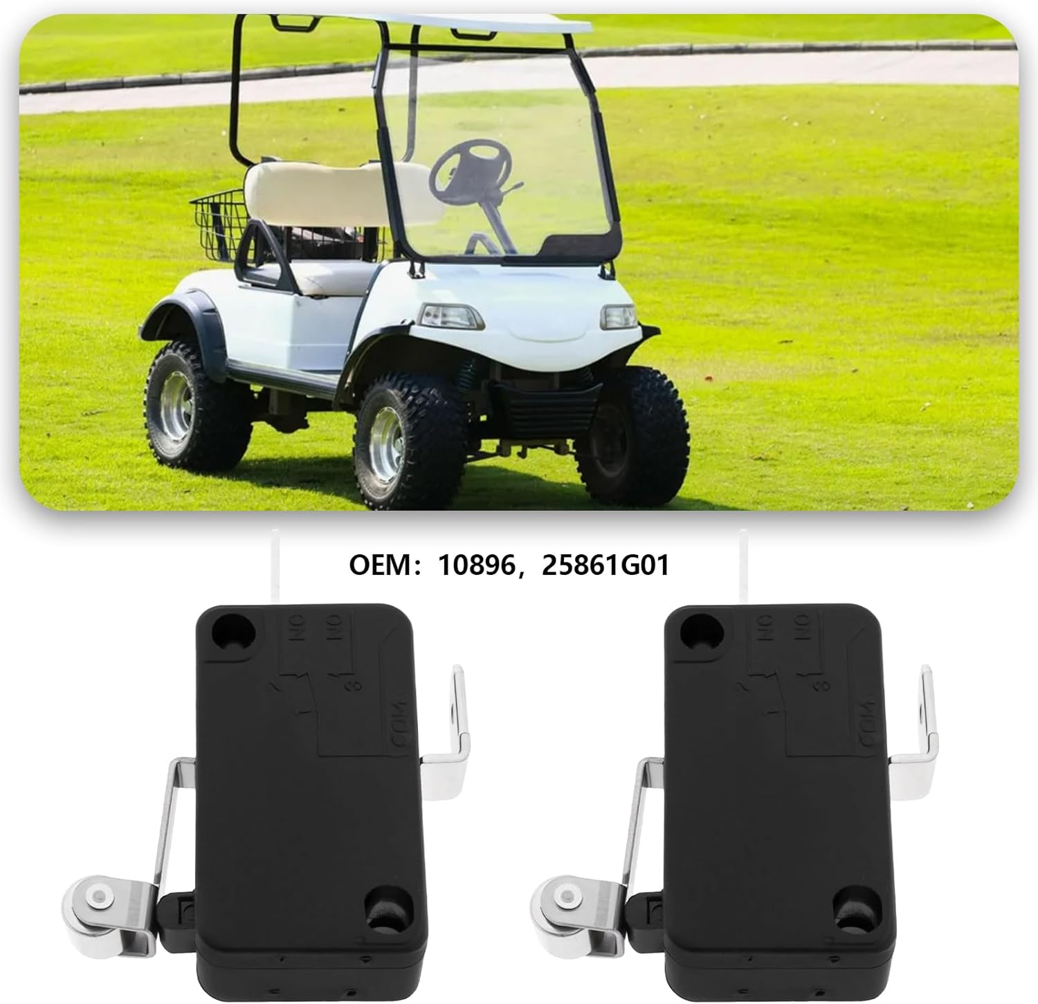 2pcs Golf Cart Accelerator Micro Switches 16A 250V 10896 25861G01 25861-G01 KW7-0 Compatible with EZGO Electric 1994-Up TXT PDS DCS