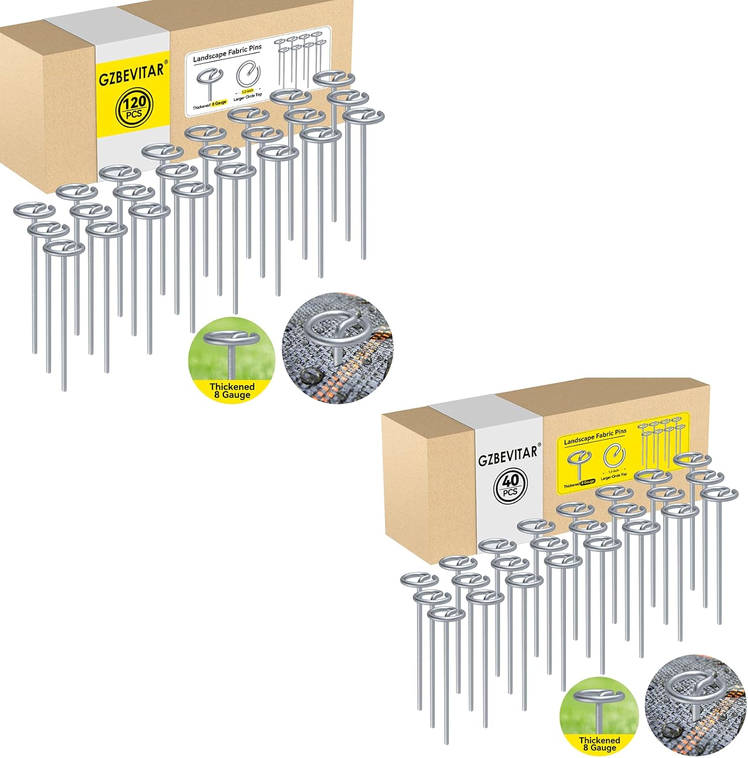 6 Inch Thickened 8 Gauge Circle Top Landscape Pins -160 Pcs