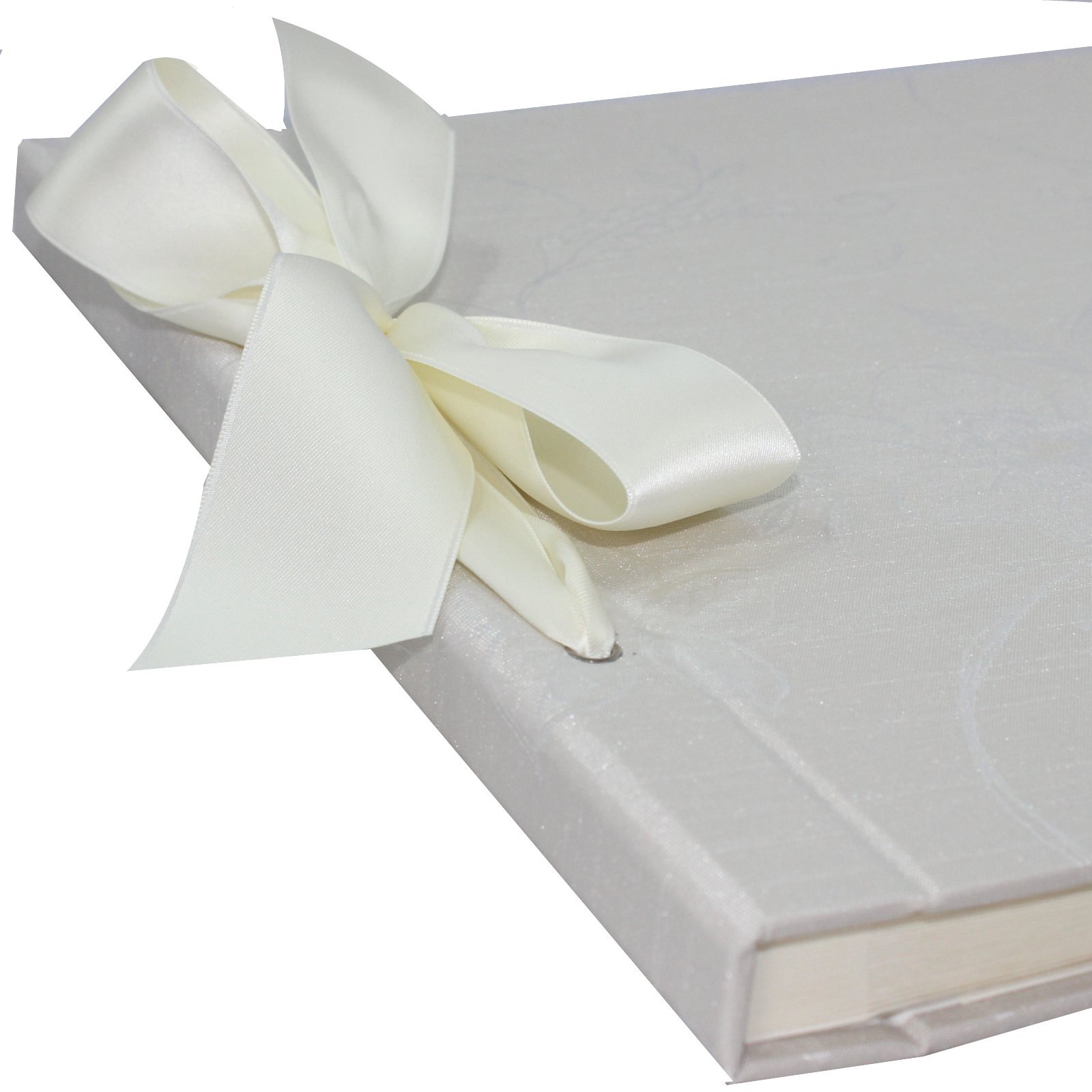 Hochzeitsalbum Mandy Creme mit Satinschleife