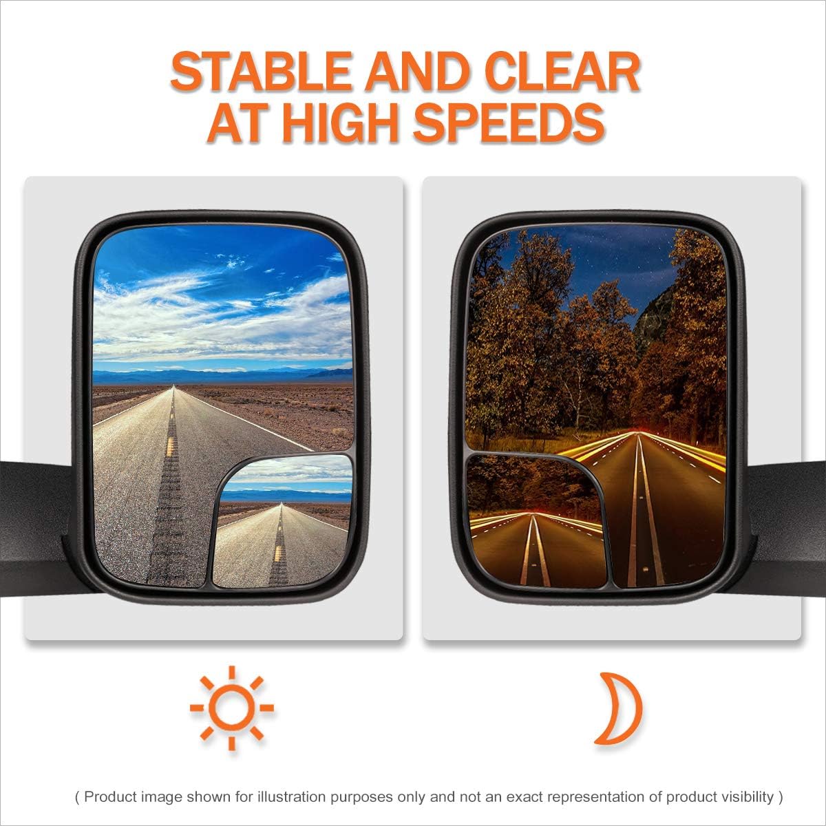 [Driver Side] Power Heated Tow Towing Mirrors Compatible with 94-97 Dodge Ram 1500-3500,Black