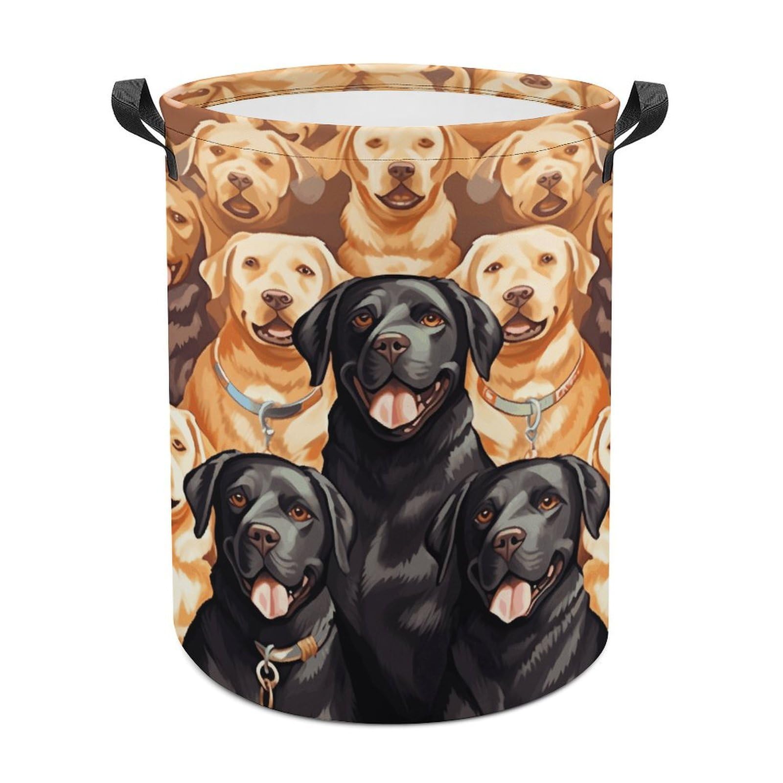 Labrador Retriever Dogs Laundry Basket Large Foldable Laundry Hamper Waterproof Clothes Hamper with Handles Durable Dirty Clothes Storage Bucket for Bedroom Bathroom Laundry Room