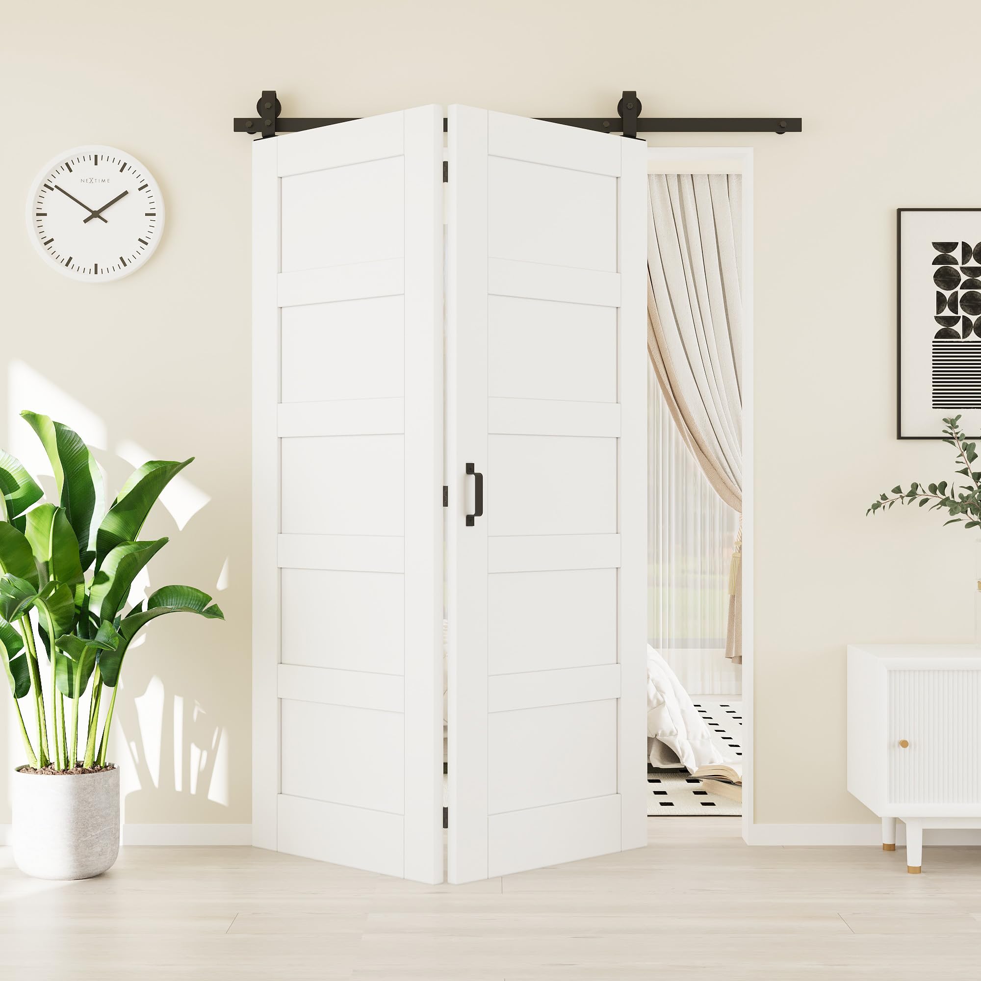 48"(24" x 2) x 80" Pre-Assembled Solid Core Bifold Barn Door