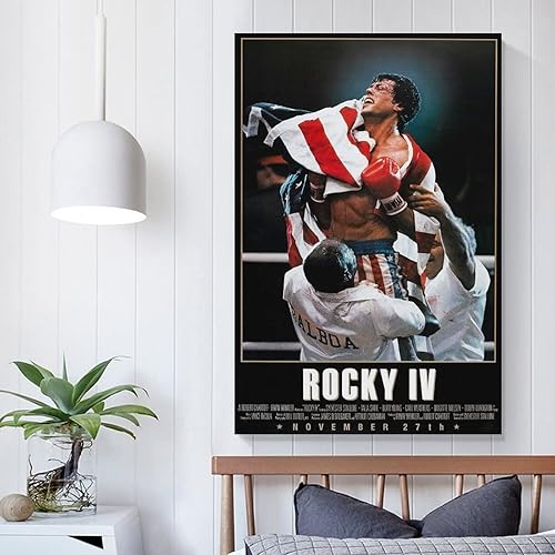 Miniatura 5 de SUANQ Rocky - Póster de 4 películas, pintura decorativa, lienzo, arte de pared, póster de sala de estar, dormitorio, pintura de 12 x 18 pulgadas
