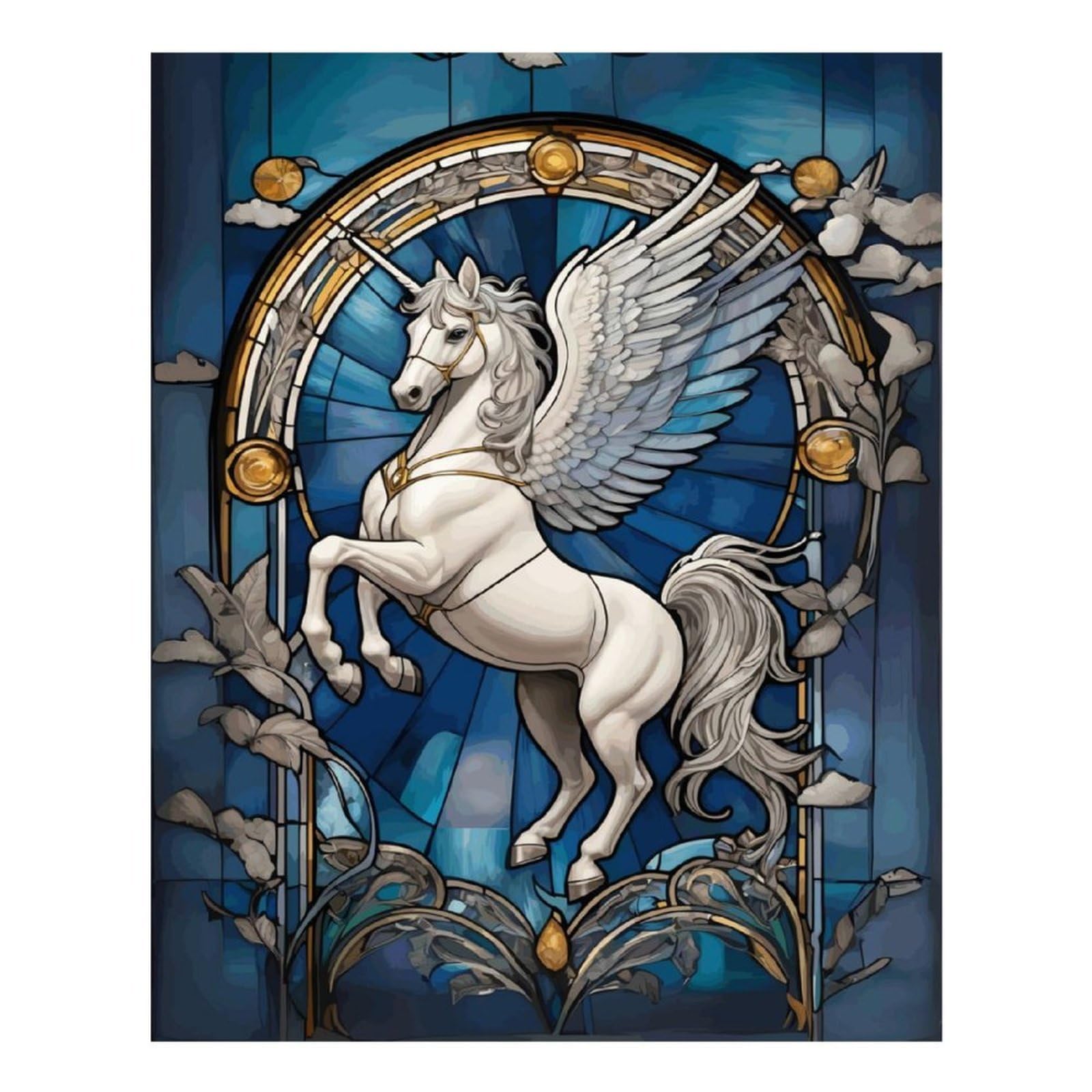 Poliuaws Pegasus Myth Animal Diamond Painting Kits Adults For Home Wall Decor Relaxing Fun Gem Art Kit And Crafts 16"X20" Diamond Painting