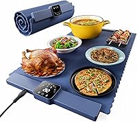 Vista 1 de Alfombrilla de Calentamiento de Alimentos, Bandeja de Calentamiento Eléctrica con 5 Configuraciones de Temperatura para Mantener la Comida Caliente