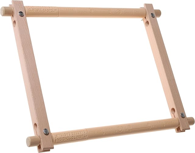 Elbesee Sew Easy Clip Hand Rotating Frame (30cm x 30cm/12" x 12"), Wood, Brown, 55x9x3 cm