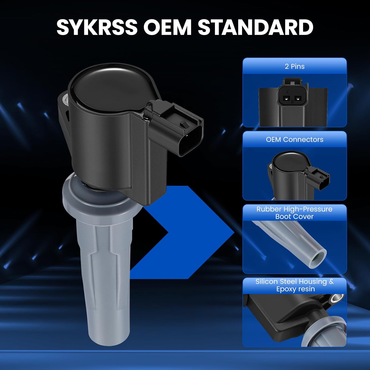 4-Pack UF621 Ignition Coils Compatible with Ford C-Max/Fusion/Escape/Transit Connect, Compatible with Lincoln MKZ, 2.0L 2.5L L4 - Replaces 9E5Z12029A 9E5Z12029C