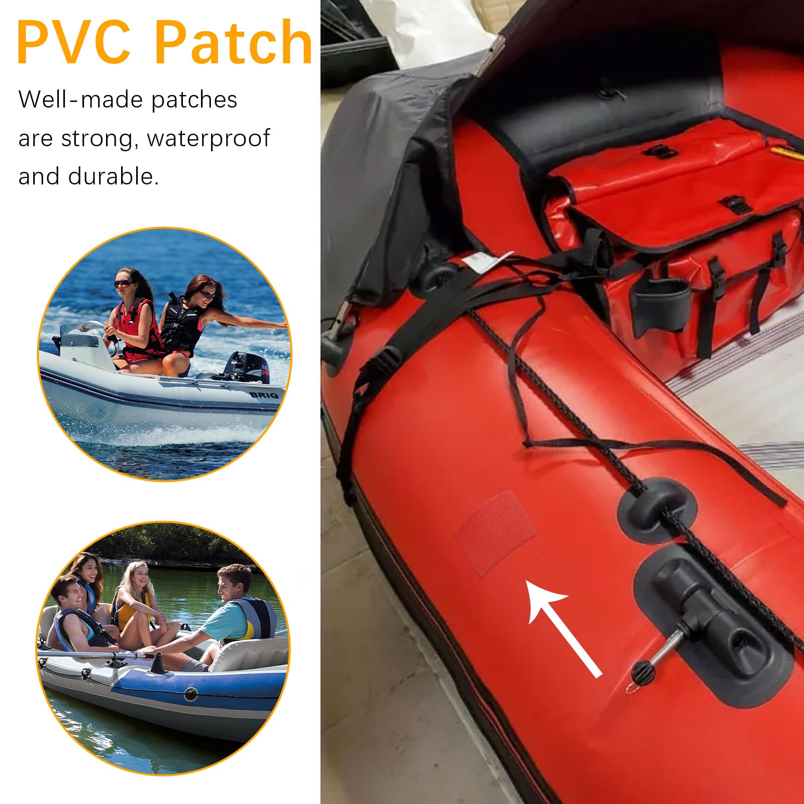Schlauchboot Reparaturset, 4pcs PVC Kajak Reparatur Patches,Wasserdichtes SUP Flickzeug Set für Kanu, Kajak, Schlauchboot