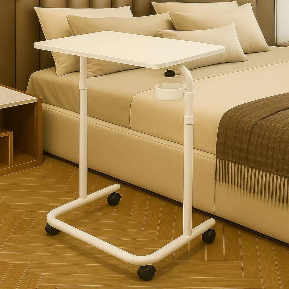 mesa ajustavel para notebook, mesa para computador pequena com altura ajustável (bygs-branco)