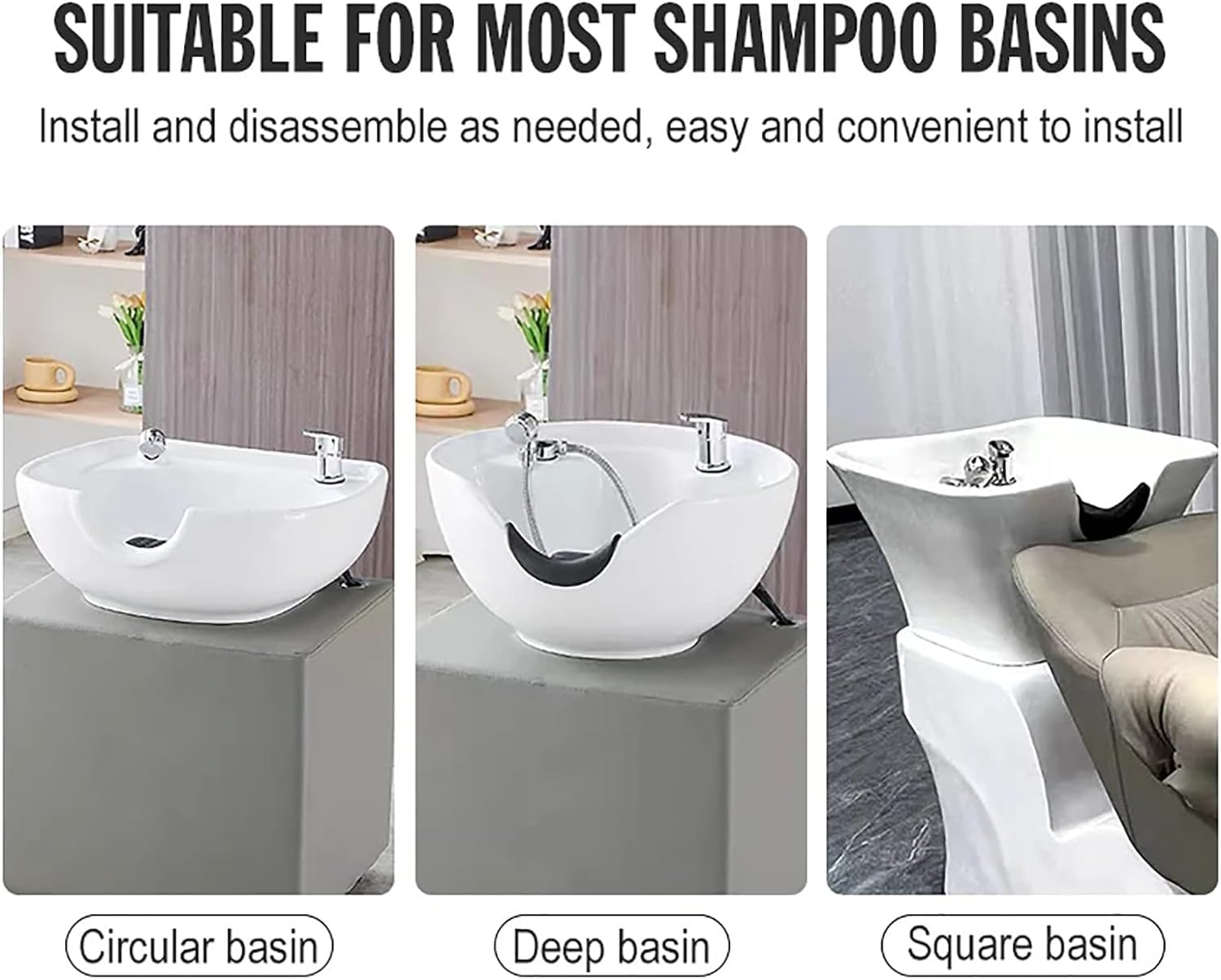 Bateria umywalkowa Salon Spa z głowicą cyrkulującą wodę - Akcesoria do masażu do łóżka szamponowego, Miska do mycia włosów - Regulowany wodospad do pielęgnacji skóry głowy - Rama Spa w stylu