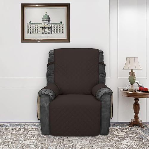 Miniatura 10 de Easy-Going Funda impermeable para sillón reclinable de gran tamaño con bolsillo, 1 funda de sofá reversible para sillón reclinable, protector