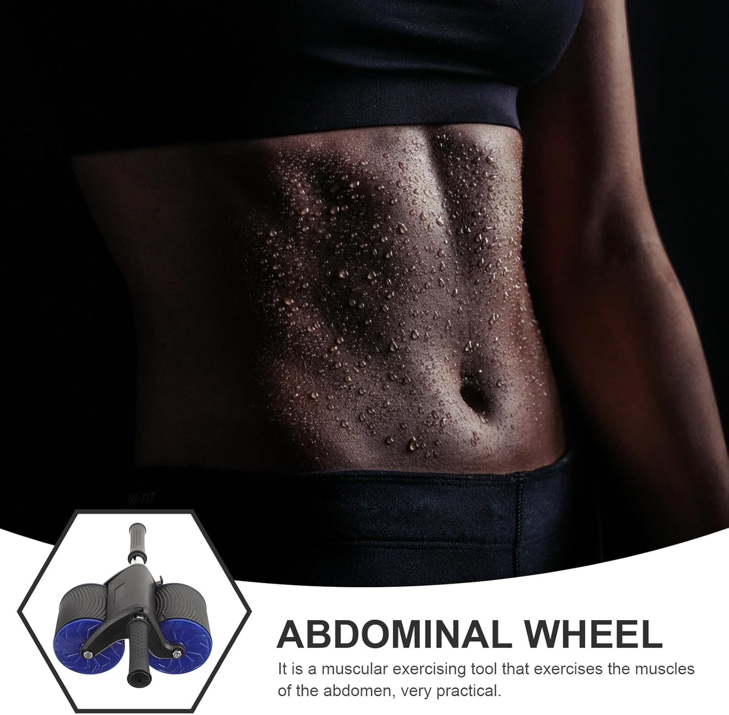 Automatic Rebound Abdominal Wheel with Anti-skid Dual Wheels and Knee Pad Pressure-resistant Core Training Roller for Home Gym Fitness Suitable for Men Beginners to Pros