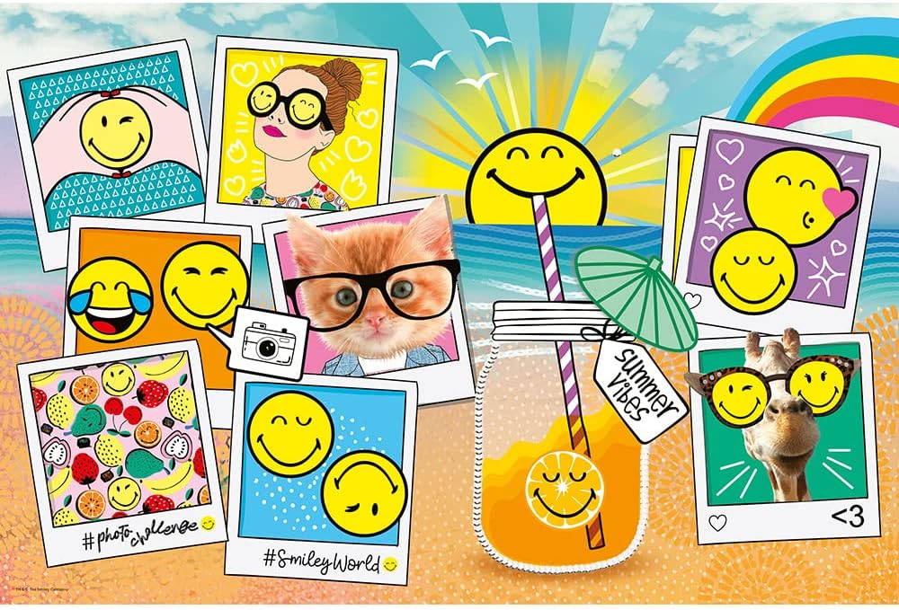Trefl Smiley on Vacation 300 Piece Jigsaw Puzzle Red 24"x16" Print, DIY Puzzle, Creative Fun, Classic Jigsaw for Adults and Children from 8 Years Old