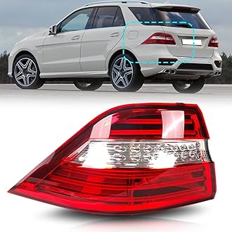 Outer Tail Light Assembly Fit for 2012 2013 2014 2015 Mercedes-Benz W166 ML350 ML550 Taillight, Rear Brake Light Lamps, With LED Bulbs, Replace for 1669063501 MB2804107 (Left Driver Side)