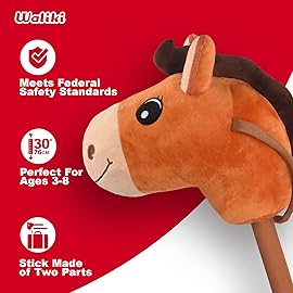 WALIKI Stick Horse for Boys & Girls | Pretend Play Cowboy & Cowgirl Toy for Kids Ages 3-6 | Fun Active Toddler Toy (Caramel)