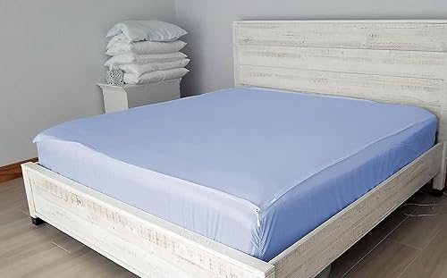 Miniatura 4 de Pure Eco Sábana bajera ajustable Easy Zipper, incluye 1 base de sábana bajera y 2 sábanas con cremallera, de 15 pulgadas, tamaño California King,