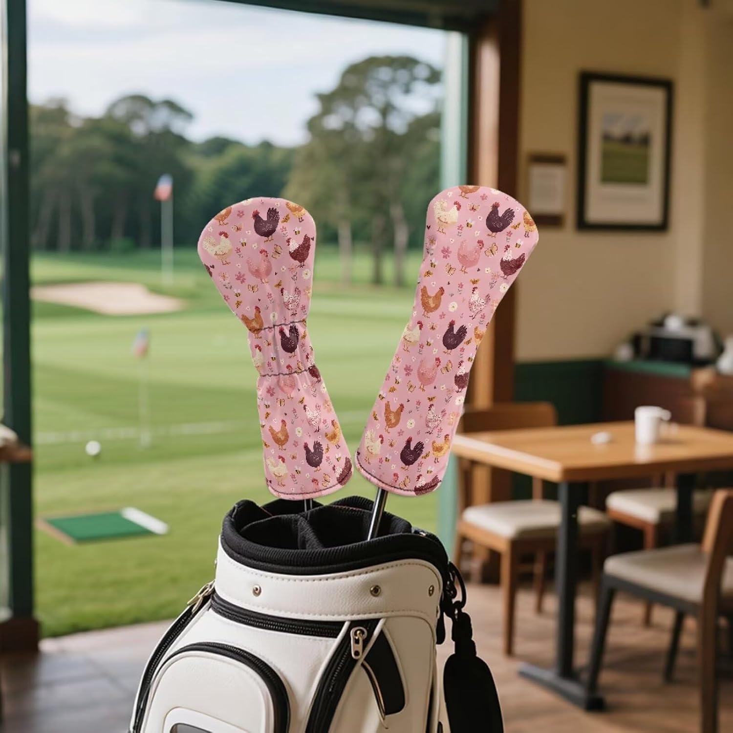 COEQINE Pink Funny Golf Driver Head Covers Set for Golf Clubs Headcover Putter Cover for Woman Fits All Brands 2/3/4/PCS