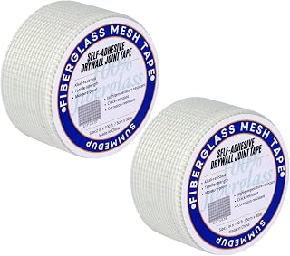 SummedUp 2 Roll Drywall Repair Tape Fiberglass Mesh Self-Adhesive Drywall Joint Tape 2 in x 100 FT for Wall Crack and Seam Patch Repair