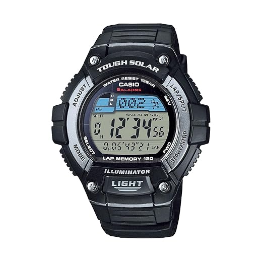 Casio Men's WS220-1A Solar Runner Tough Solar Multi-Function Runner Watch