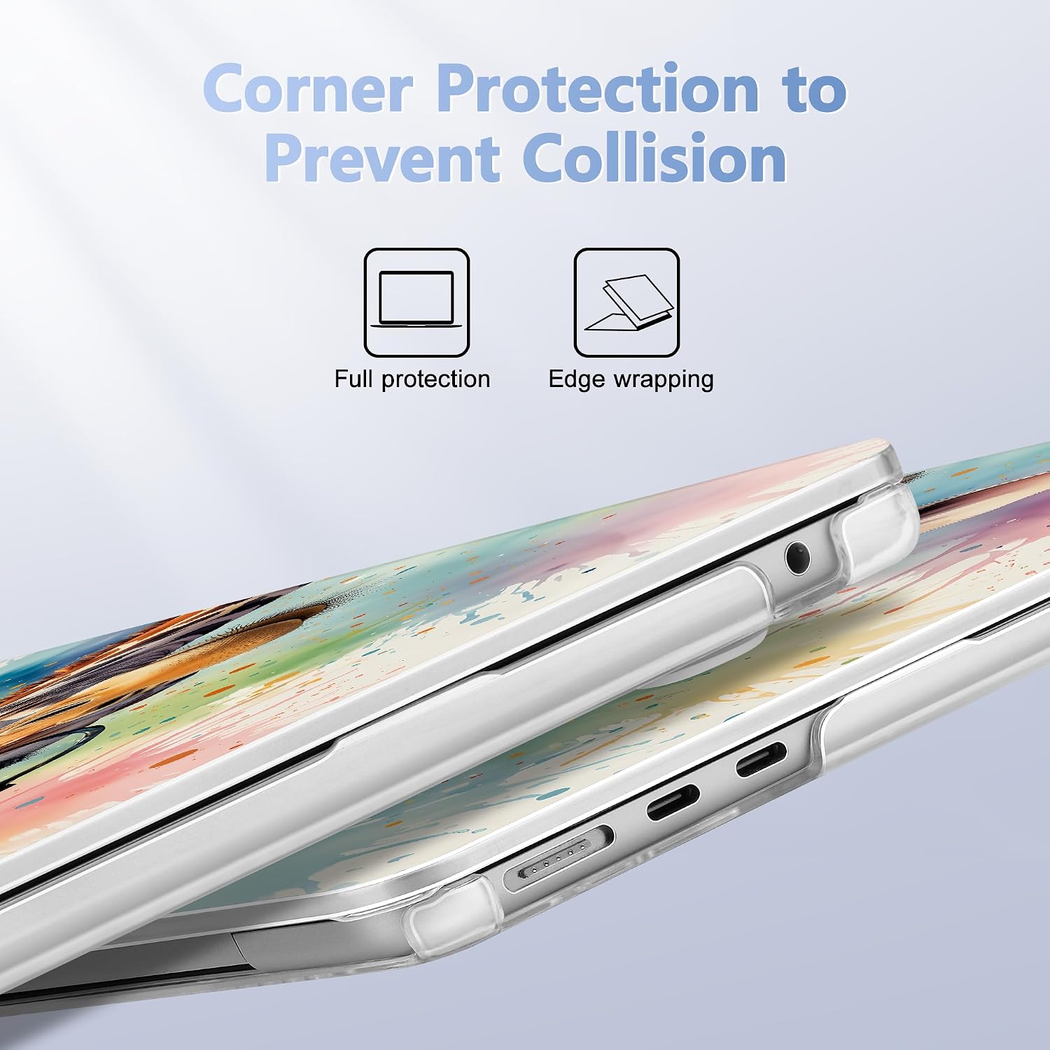 Case for MacBook Air 15 Inch 2026-2023 Release M5 A3448 M4 A3241 M3 A3114 M2 A2941, Hard Shell with Screen Protector & Keyboard Cover, Compatible with Touch ID, Glasses Giraffe