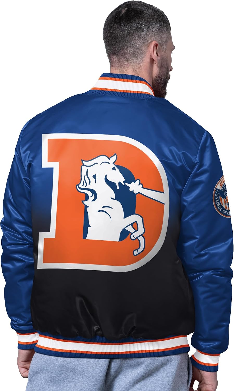STARTER Men's NFL Retro Pass Rush Varsity Full-Snap Jacket
