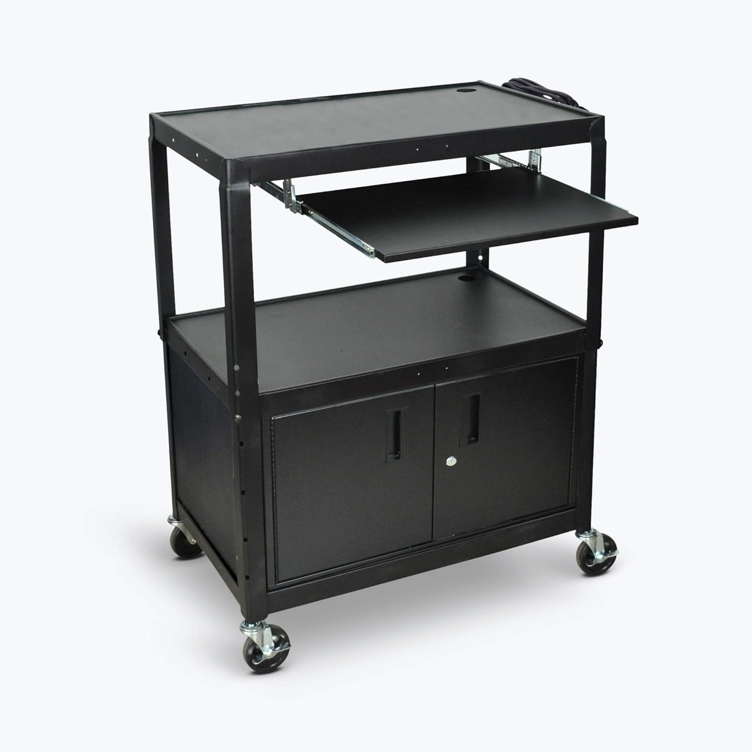 FSE 373-AVJ42XLKBC Extra-Large Adjustable-Height Steel Cart - Pullout Keyboard Tray Cab
