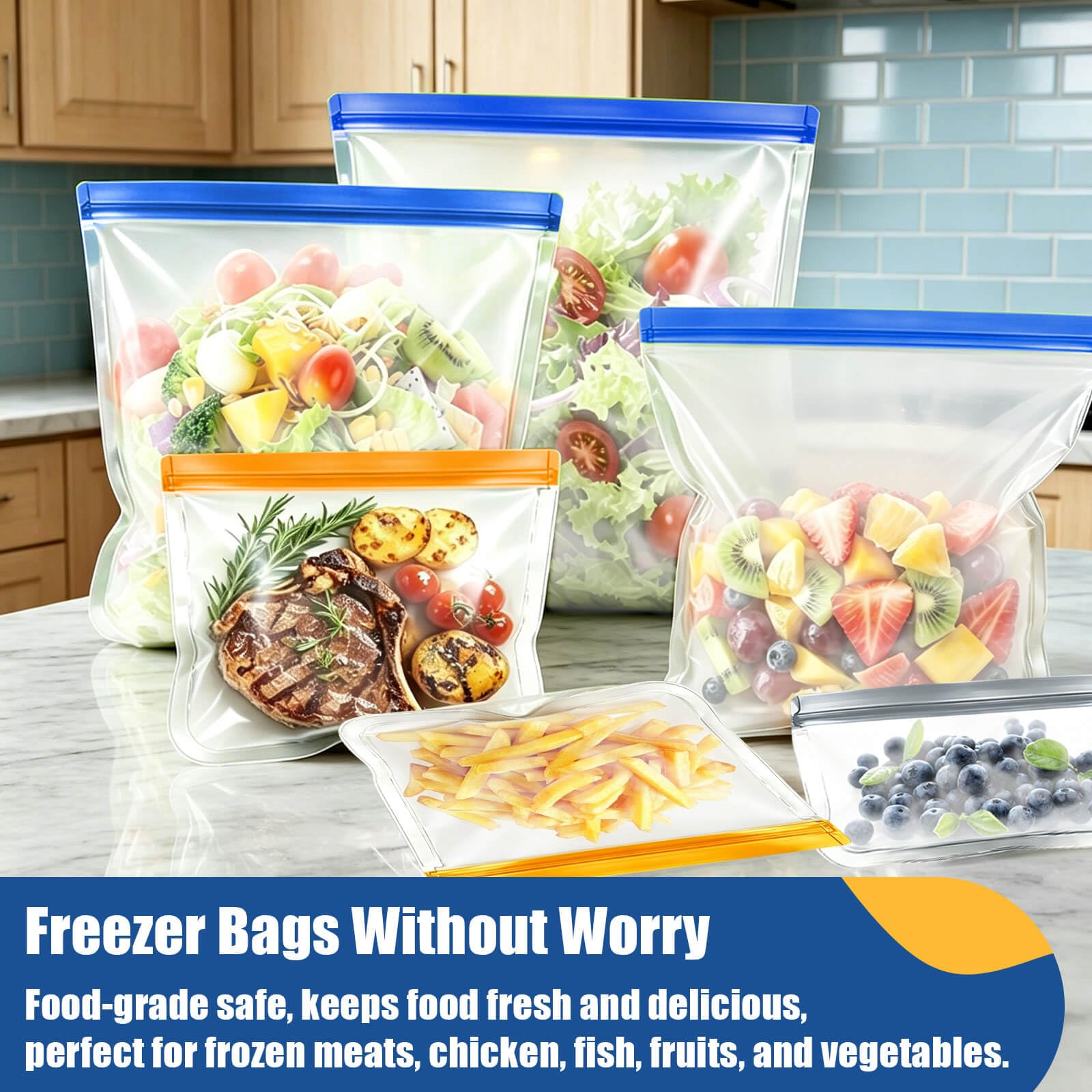 Reusable Silicone Freezer Bags (12-Pack) Gallery Image