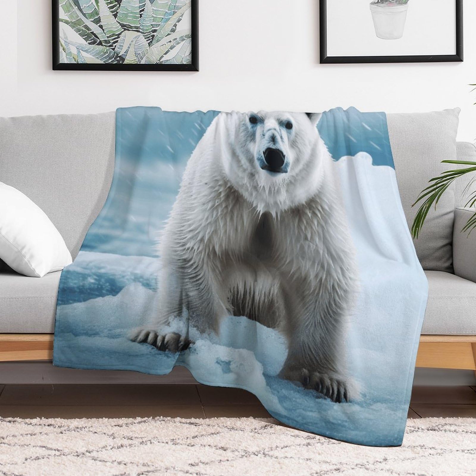 Couverture polaire personnalisée 152x203 cm en flanelle douce pour lit et canapé