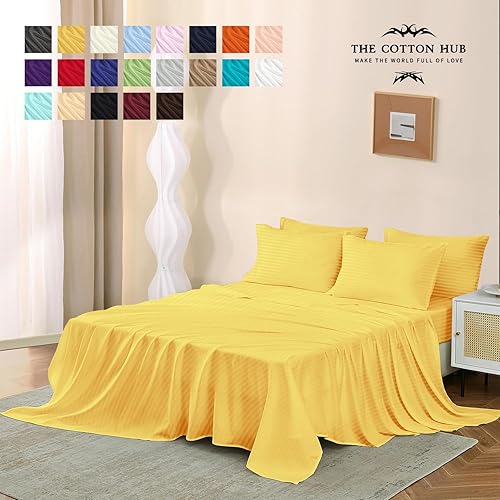 Miniatura 2 de Juego de sábanas tamaño King de 6 piezas, sábanas de lujo de algodón egipcio de 400 hilos, extra suaves, bolsillo profundo para colchones de hasta