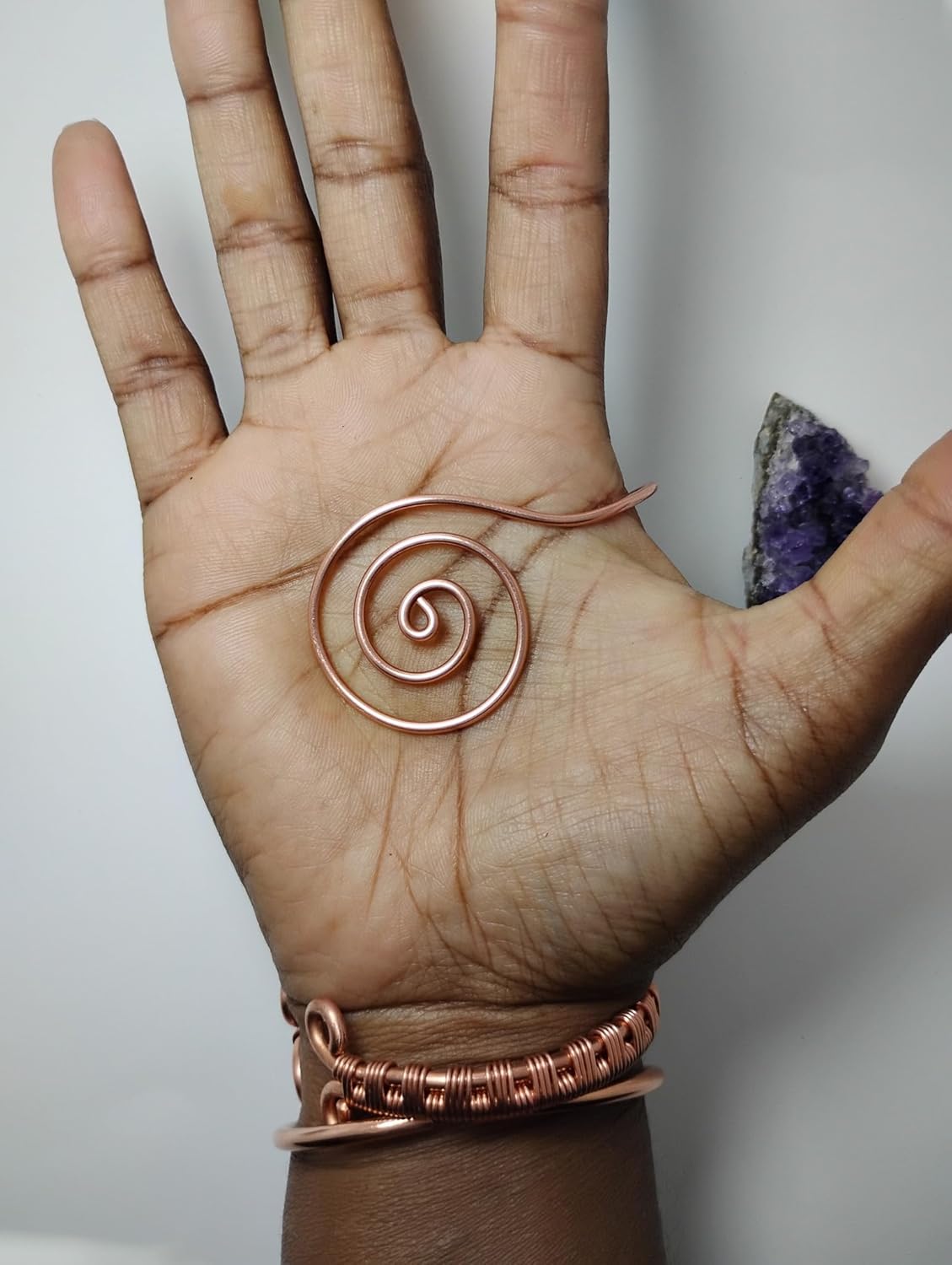 Copper Palm Ring/Cuff, Reiki Palm Ring (1)