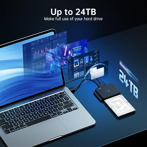 Miniatura 4 de FIDECO Adaptador SATA/IDE a USB 3.0, convertidor de cable adaptador de disco duro para disco duro universal de 2.5/3.5 pulgadas IDE HDD, SSD de 2.5