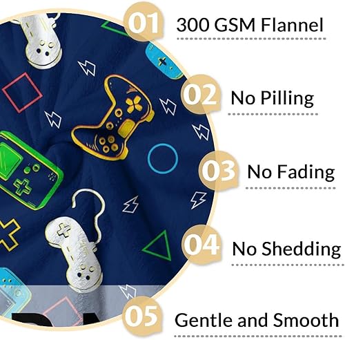 Miniatura 4 de Manta personalizada para jugadores con nombre para niños, suave, mullida y acogedora, 30 x 40 pulgadas, manta de tamaño regazo para juegos, sofá,