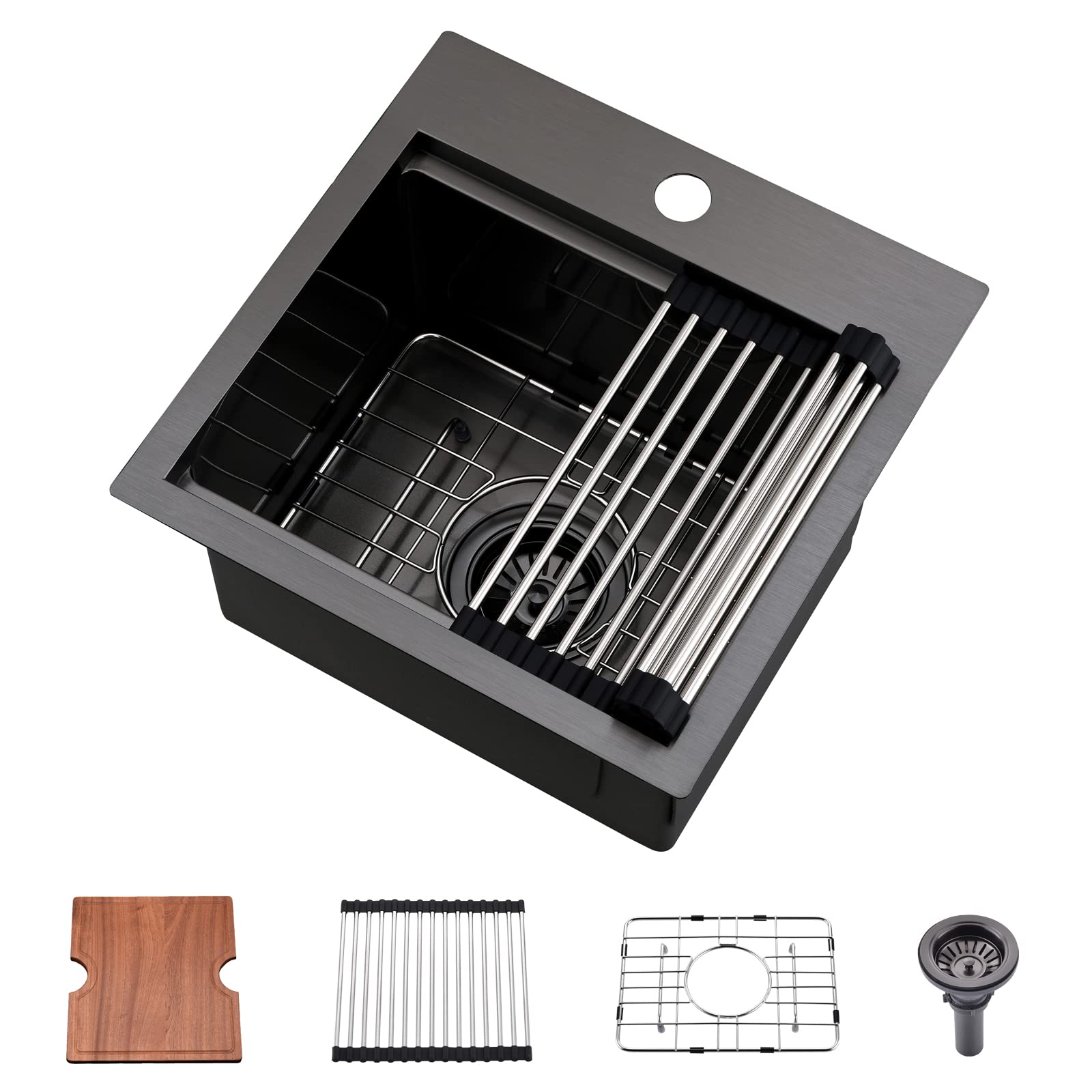 Buy 15 Inch Black Bar Sink Drop InHACHENL 15”×15” Drop In Bar Sink