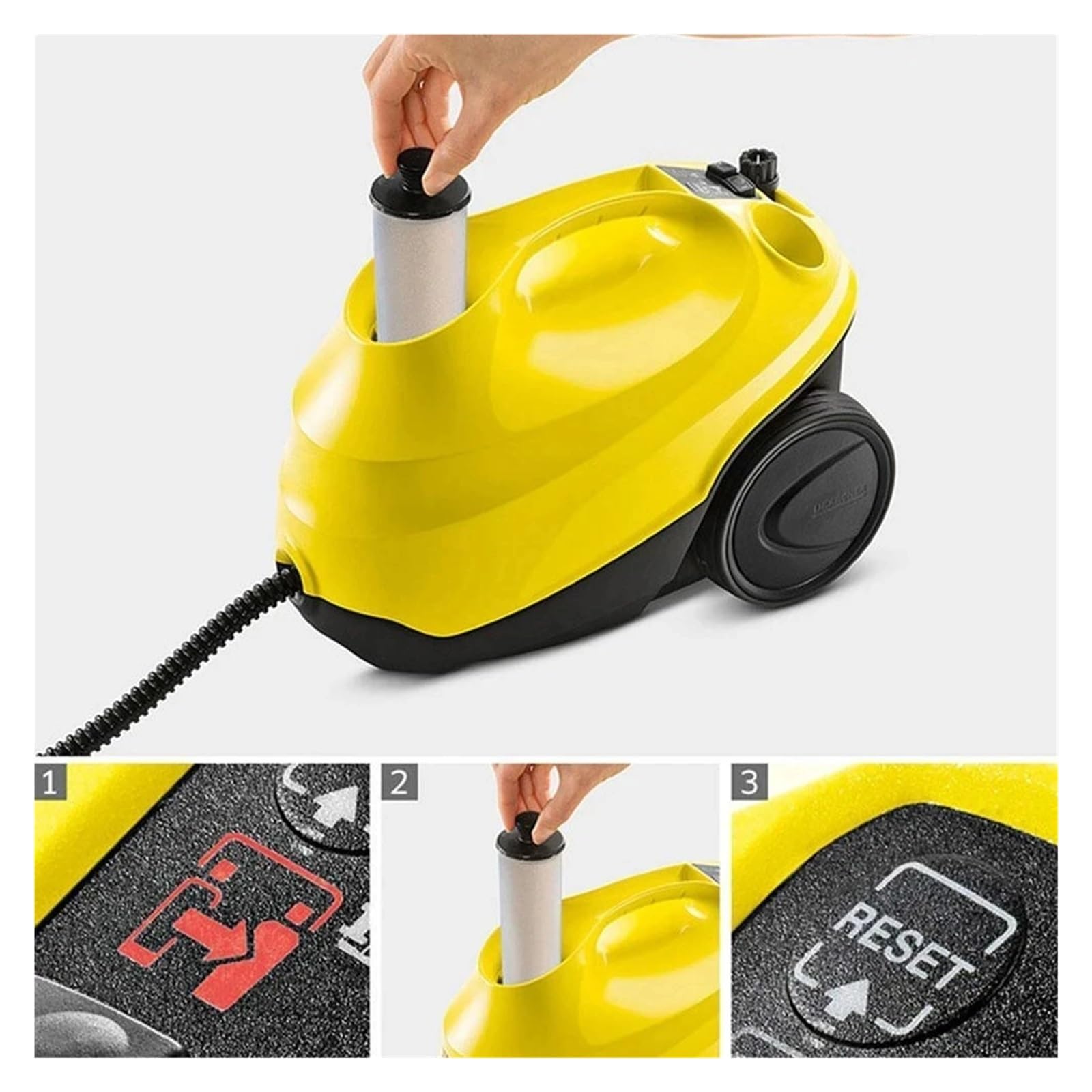 RWRAEO Compatible con Karcher SC2 SC3 Premium, Filtro de descalcificación de Agua Limpia Vertical, Cartucho de Filtro Limpiador de Agente descalcificador(2 pcs)