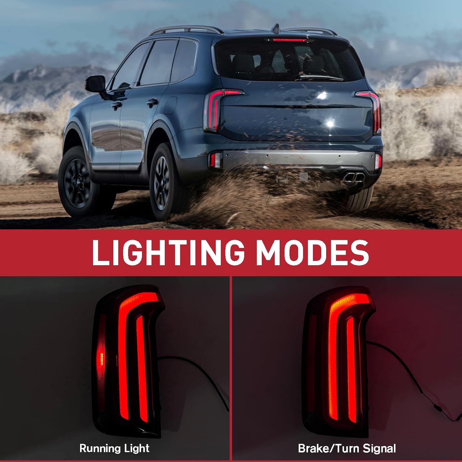 LED Type Tail Light Rear Lamp Assembly Compatible with 2023-2025 Kia Telluride EX/SX/X-Line/X-Pro Models Left Driver Side 92401-S9600 KI2804170