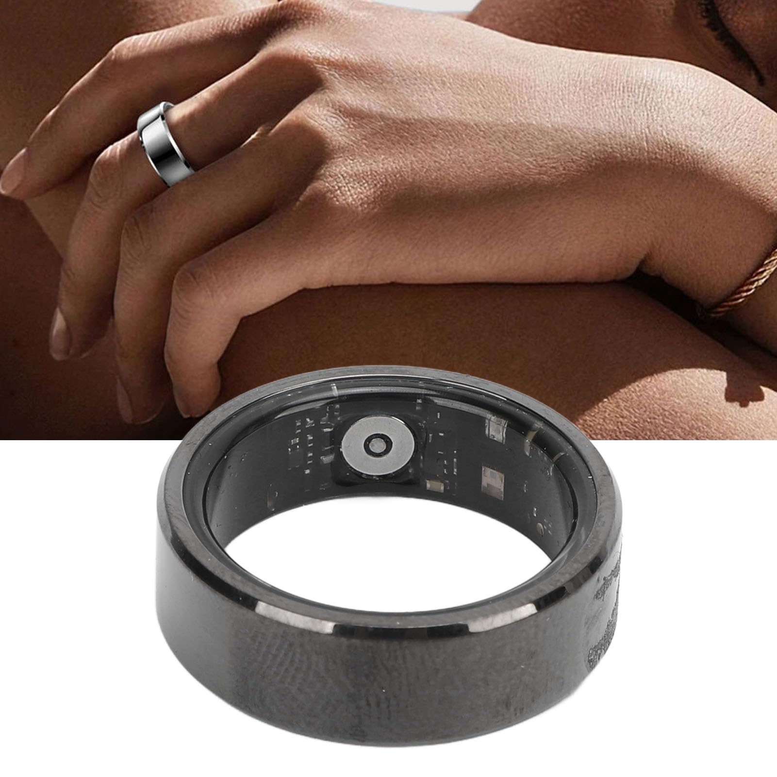 Bague Connectée Intelligente 6.0 - Surveillance Sommeil, Fréquence Cardiaque, SpO2 - Étanche IP68 - Rechargeable Sans Fil
