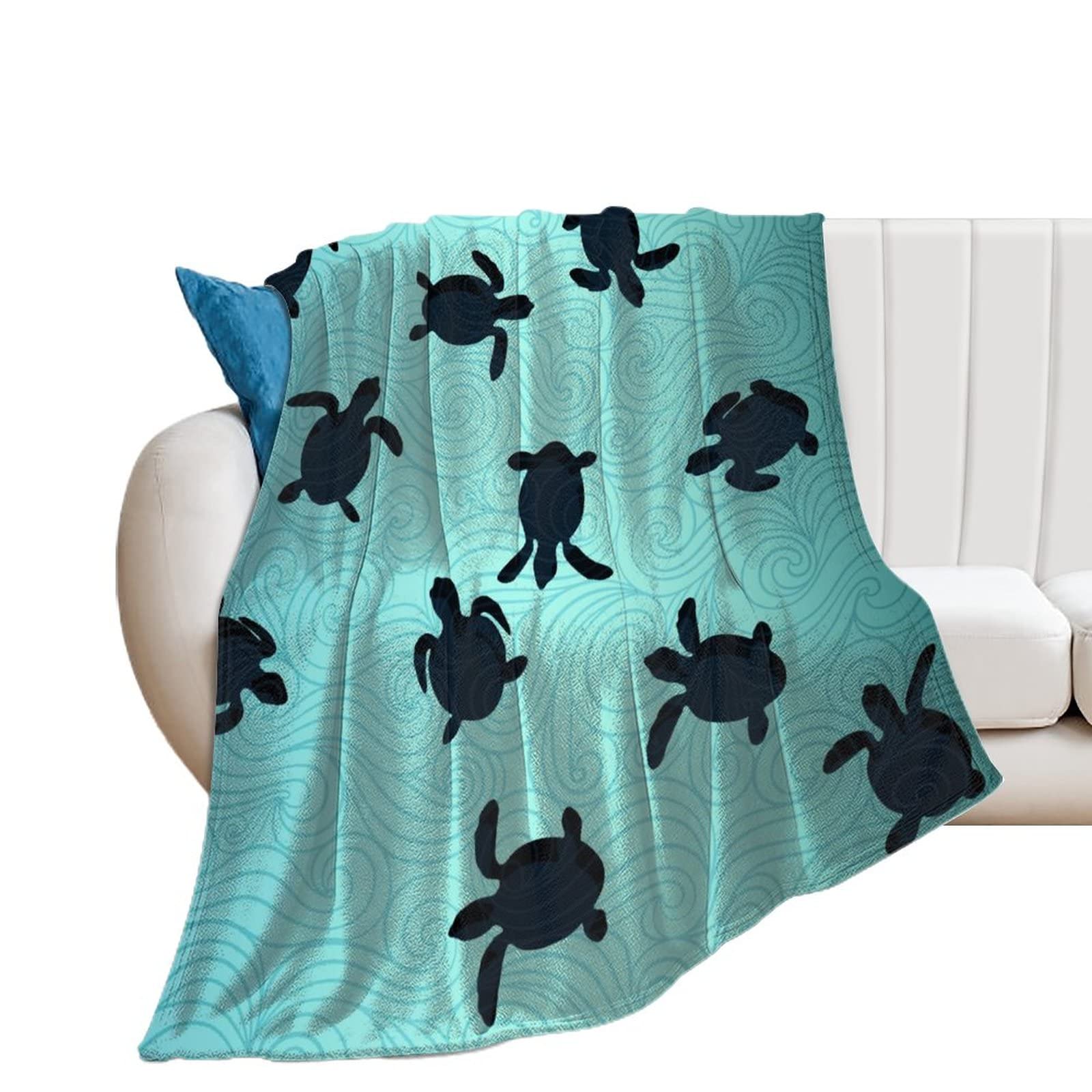 Couverture polaire tortue pour réchauffer vos pieds froids sur le canapé en flanelle