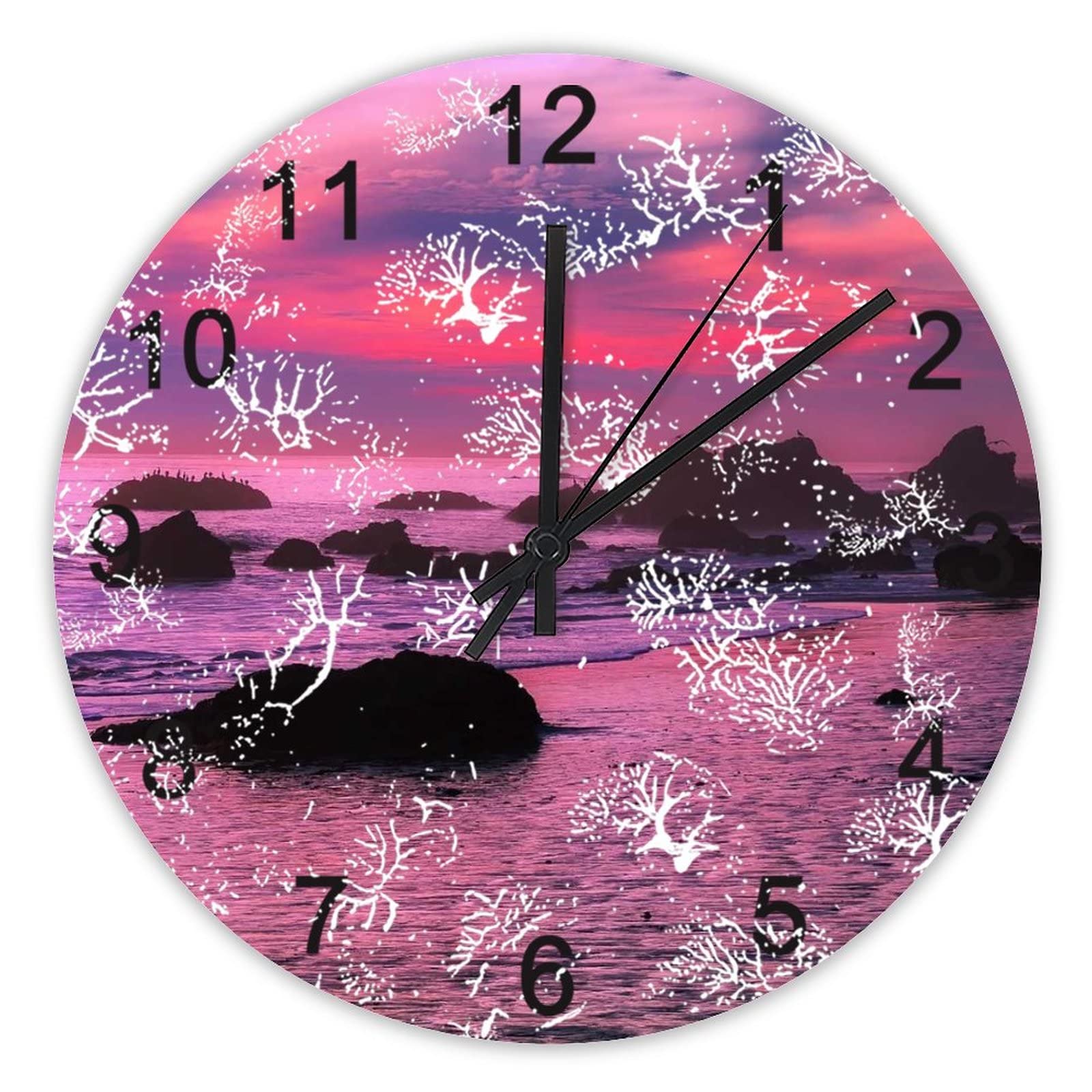 Horloge murale plage et coucher de soleil pour sublimer la décoration de cuisine
