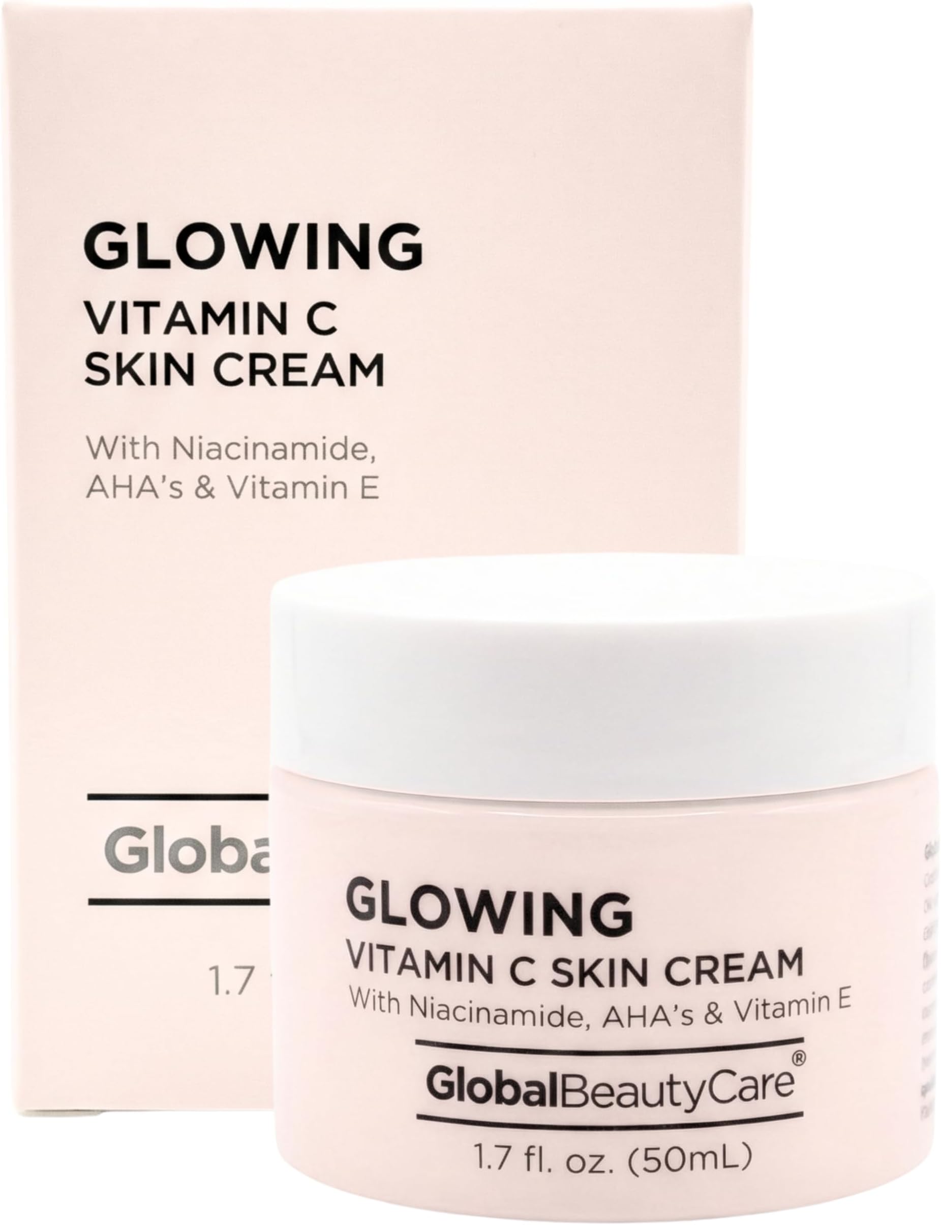 Global Beauty Care Glowing Vitamin C Skin Cream - Radiant Face Moisturizer to Improve Appearance of Uneven Skin Tone with Niacinamide, AHA & Vitamin E, Antioxidant Glow Support, 1.7 fl oz (1 Pack)