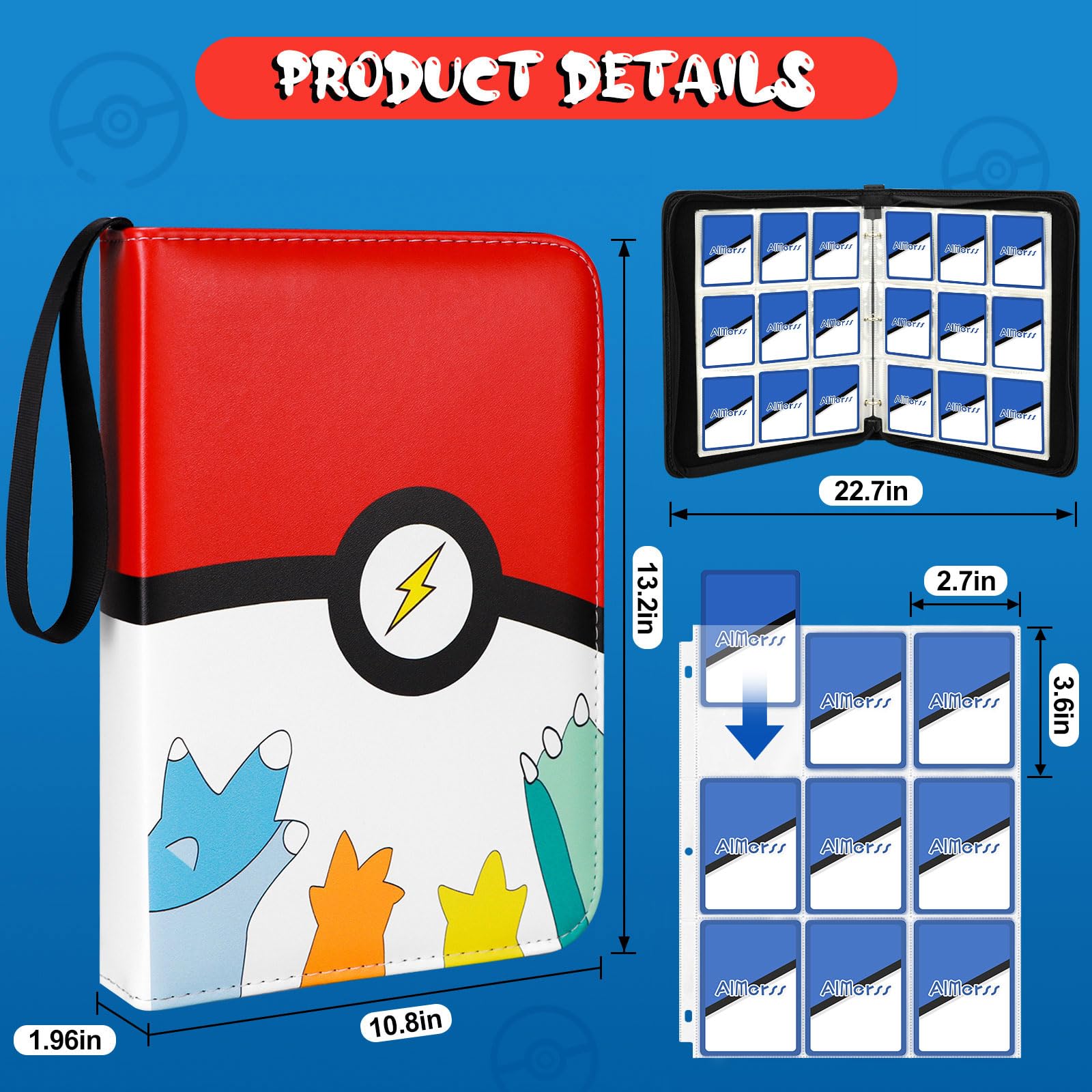 900 card pokemon binder 900 Cards 9 Pocket Pokemon Trading Card Binder with Sleeves,Pokemon 3 Ring  Card Book Holder Binder,Trading Card Collector Album Fit for Baseball and  Sports Cards (9 Pocket-Red) : Amazon.co.uk: Toys & Games