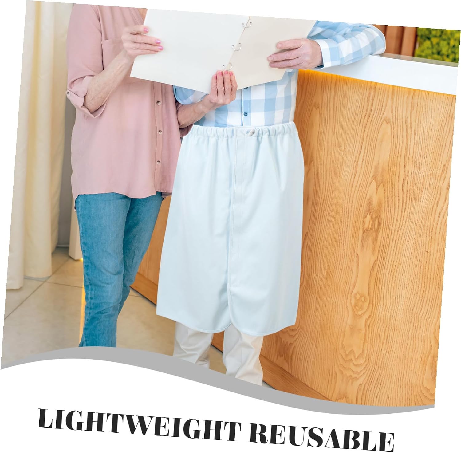 Wearable Adult Bed Pad - Elderly Incontinence Diaper Skirt - Leak-Proof Underpad - Reusable Mattress Protector Highly Absorbent for Women Men Pets Blue