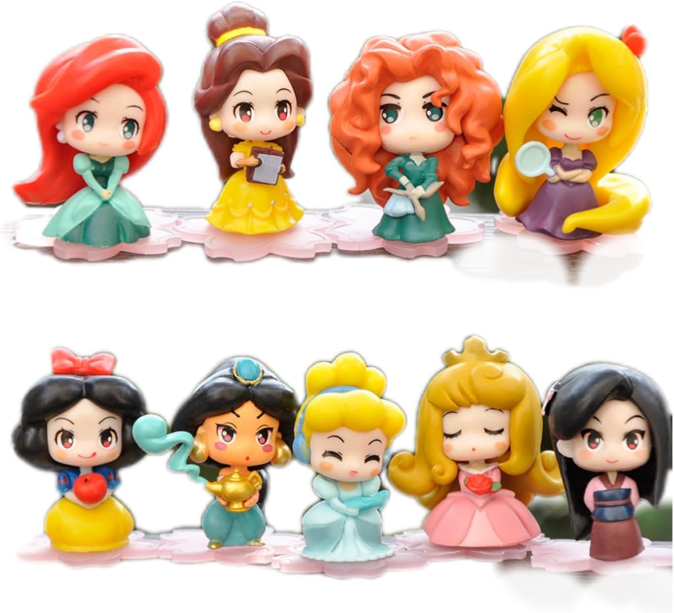 Princess Miniature Figurines, Figures for Girls and Boys, Anime Character Collectible Toys, Set of 9 Pieces