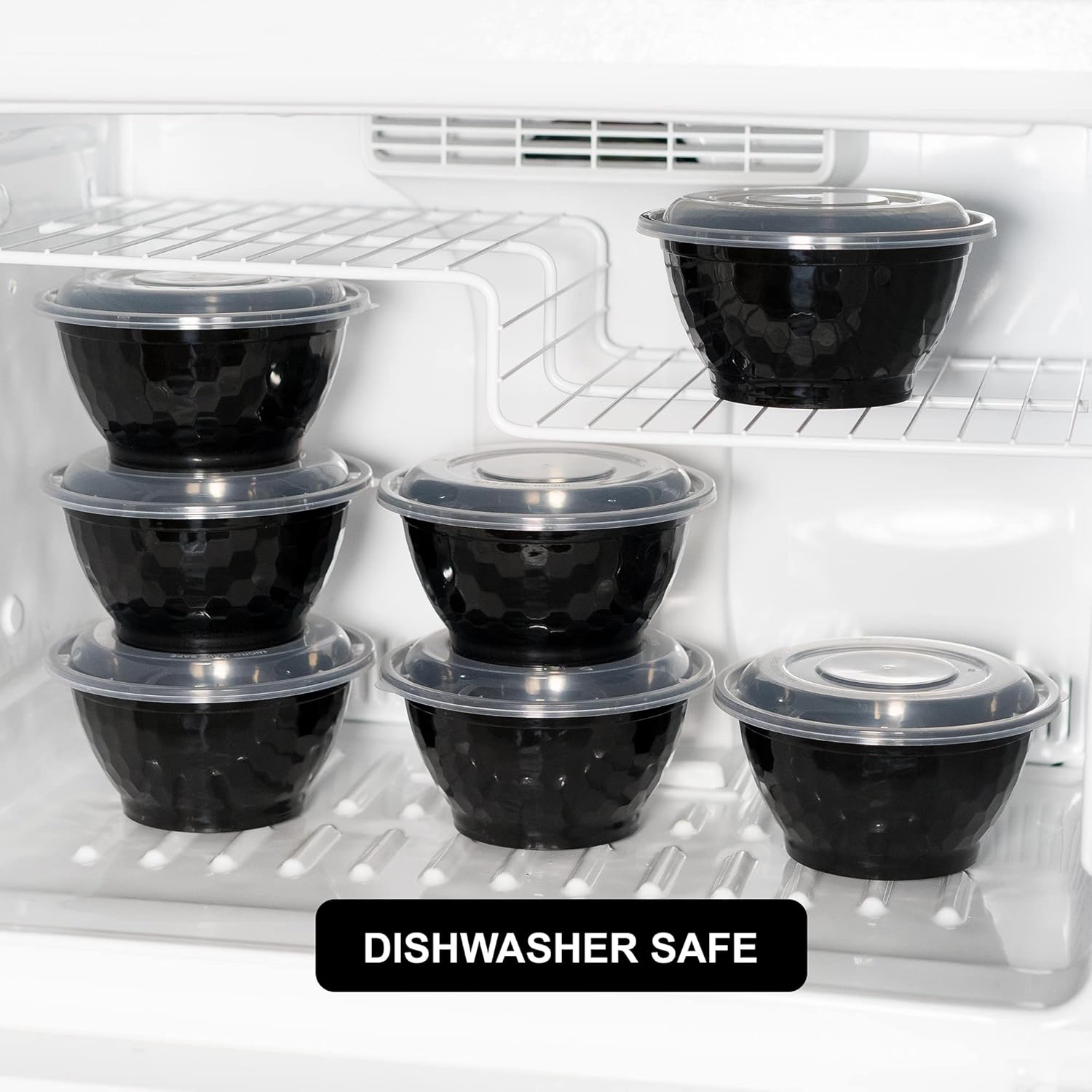Freshware Meal Prep Containers with Lids [30 Pack] Plastic Bowls for Soup and Salad, Food Storage Bento Box, BPA Free, Stackable, Lunch Boxes, Microwave/Dishwasher/Freezer Safe (42 oz) - Image 8