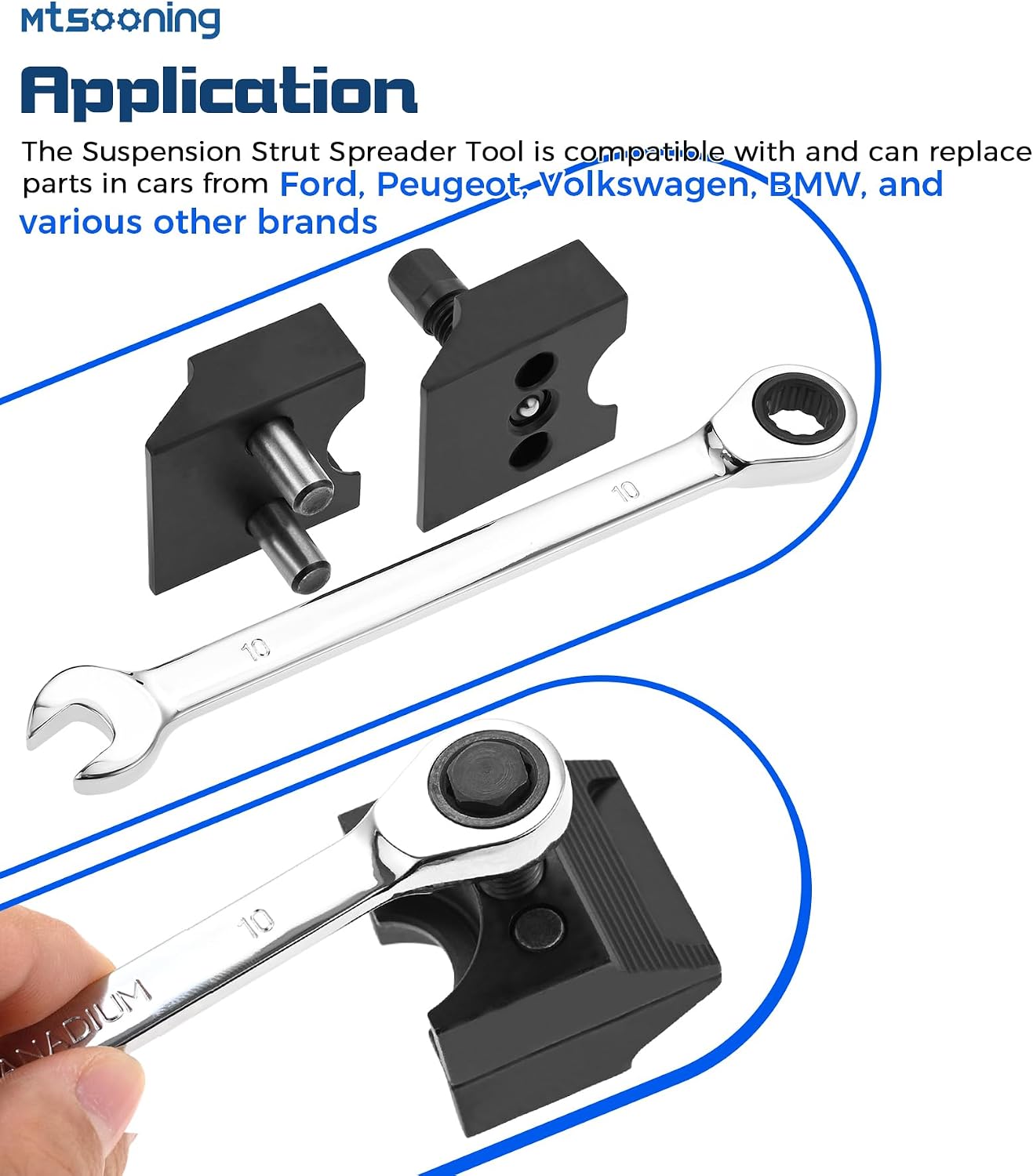 Universal Suspension Strut Spreader Tool, Car Suspension Split Hub Steering Knuckle Spreader,Strut Mount Remover Ball Joint Splitter Compatible with Volkswagen, Audi, BMW, Ford, Peugeot