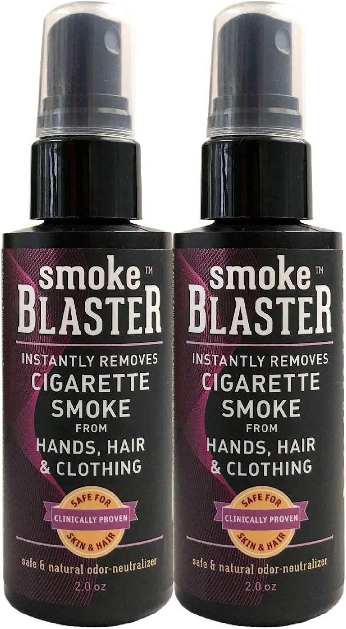 Odor Eliminator Spray, 2 Fluid Ounce (Pack of 2), Safe and Natural Instant Smoke Odor Removal from Hands, Fire, Tobacco, and Cannabis (Marijuana), Black