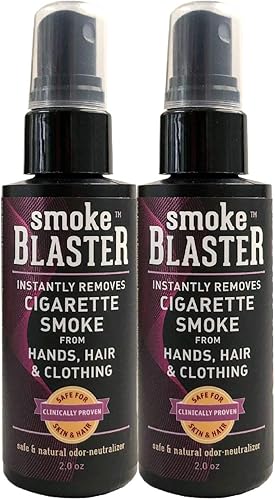 Spray eliminador de olores, 2 onzas líquidas (paquete de 2), eliminación instantánea segura y natural del olor de humo, de manos, fuego, tabaco y