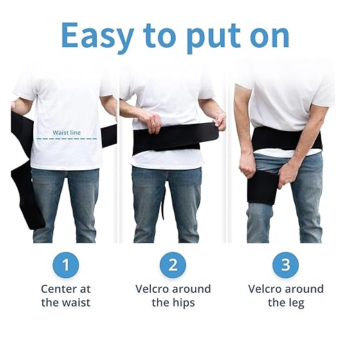 Miniatura 7 de Soporte de cadera para hombres y mujeres, soporte ajustable de compresión para la ingle, soporte de cadera para alivio del dolor de ciática para