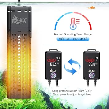 AQQA Aquarium Heater 800W for 80-230 Gallon
