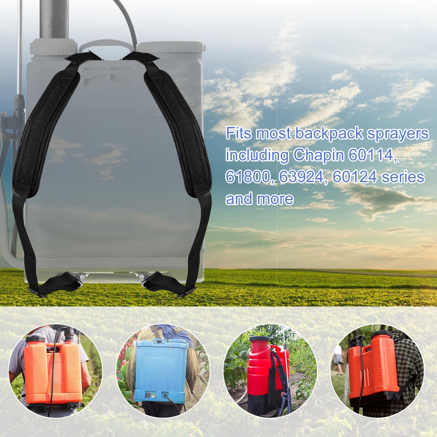 2uds Correas de Repuesto para Pulverizador de Mochila, Correas de Hombro Acolchadas para Pulverizador de Mochila para Chapin 60114 61800 63924 60124 la Mayoría de los Pulverizadores de Mochila